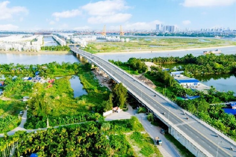 Cầu Vũ Yên I kết nối đảo Vũ Yên với trung tâm hành chính - chính trị mới đặt tại Thủy Nguyên.
