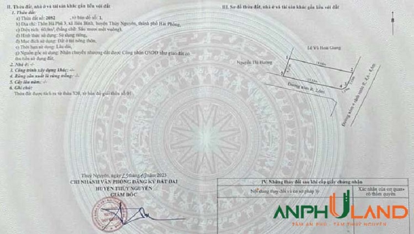 Bán lô đất đẹp và rẻ nhất TDP Hà Phú, phường Hoà Bình, TP Hải Phòng