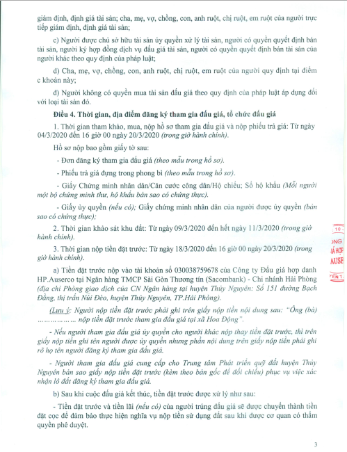 TB đấu giá Khau Da, Thuỷ Sơn, Hoa Động ( đợt tiếp T3/2020 ) - page 10