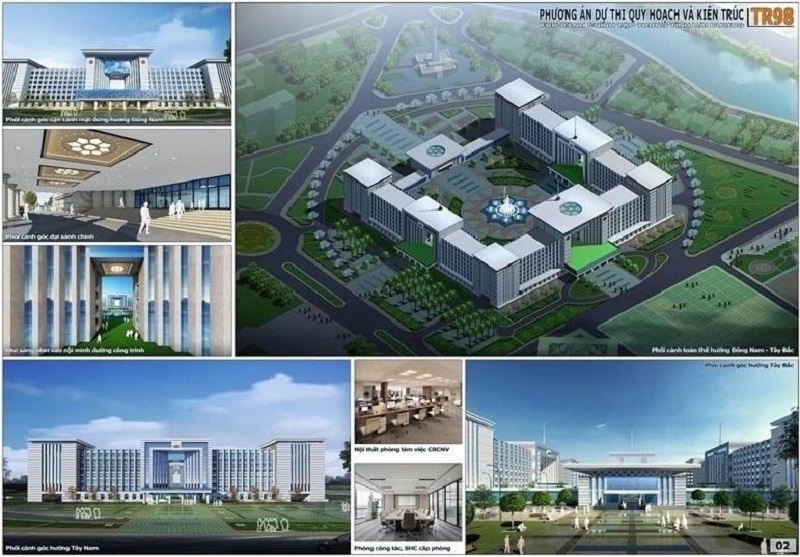 Phối cảnh dự án Khu hành chính tập trung tỉnh Hải Dương (cũ) tổng mức đầu tư 1.550 tỷ đồng sẽ dừng thực hiện.