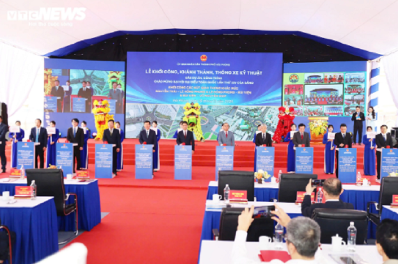 Lễ khởi công xây dựng Dự án đầu tư xây dựng nút giao thông khác mức đường Lê Hồng Phong - Nguyễn Trãi, Bùi Viện - Lê Hồng Phong và Bùi Viện - Võ Nguyên Giáp.