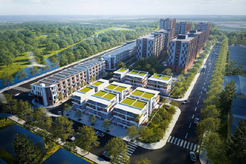 Phối cảnh tổng thể Dự án đầu tư xây dựng Khu chức năng dịch vụ thuộc Khu công nghiệp Đại An mở rộng.