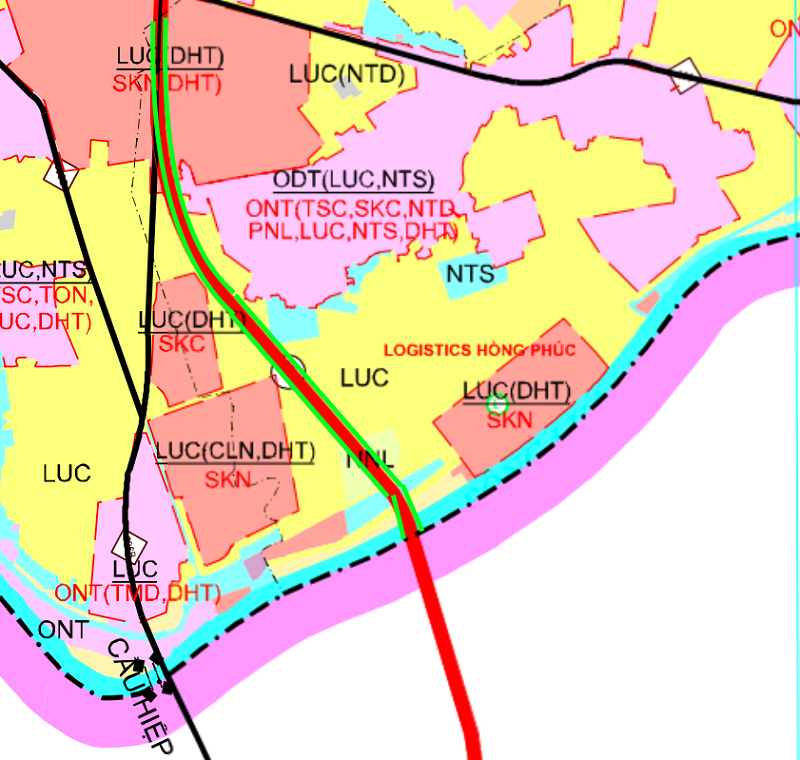 Bản đồ quy hoạch chi tiết đường sẽ mở tại xã Khúc Thừa Dụ