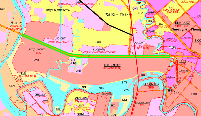 Bản đồ quy hoạch giao thông xã Kim Thành