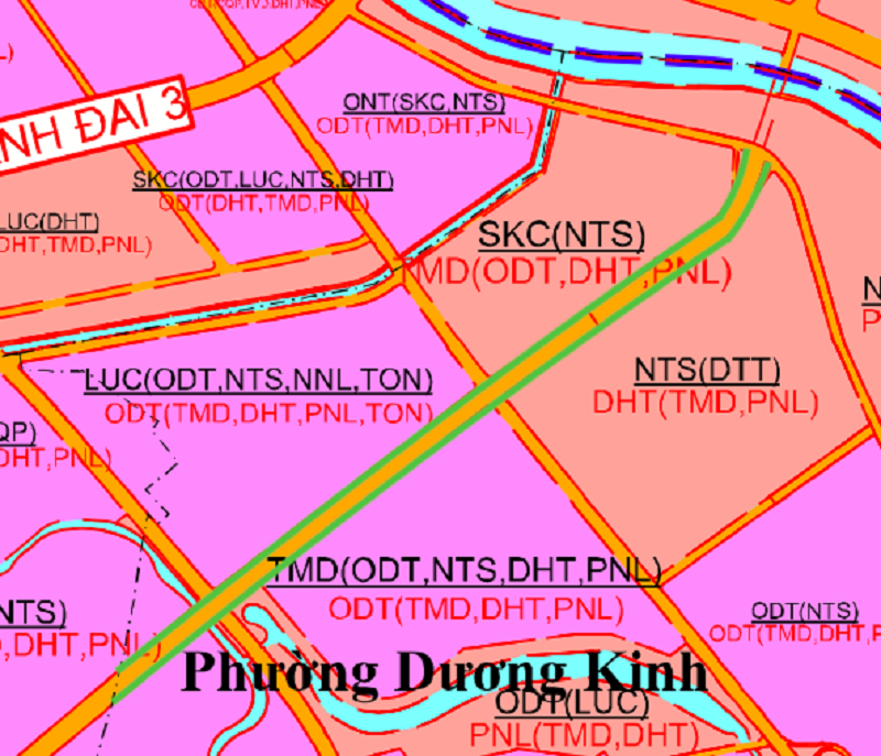 Bản đồ quy hoạch đường mới tại phường Dương Kinh
