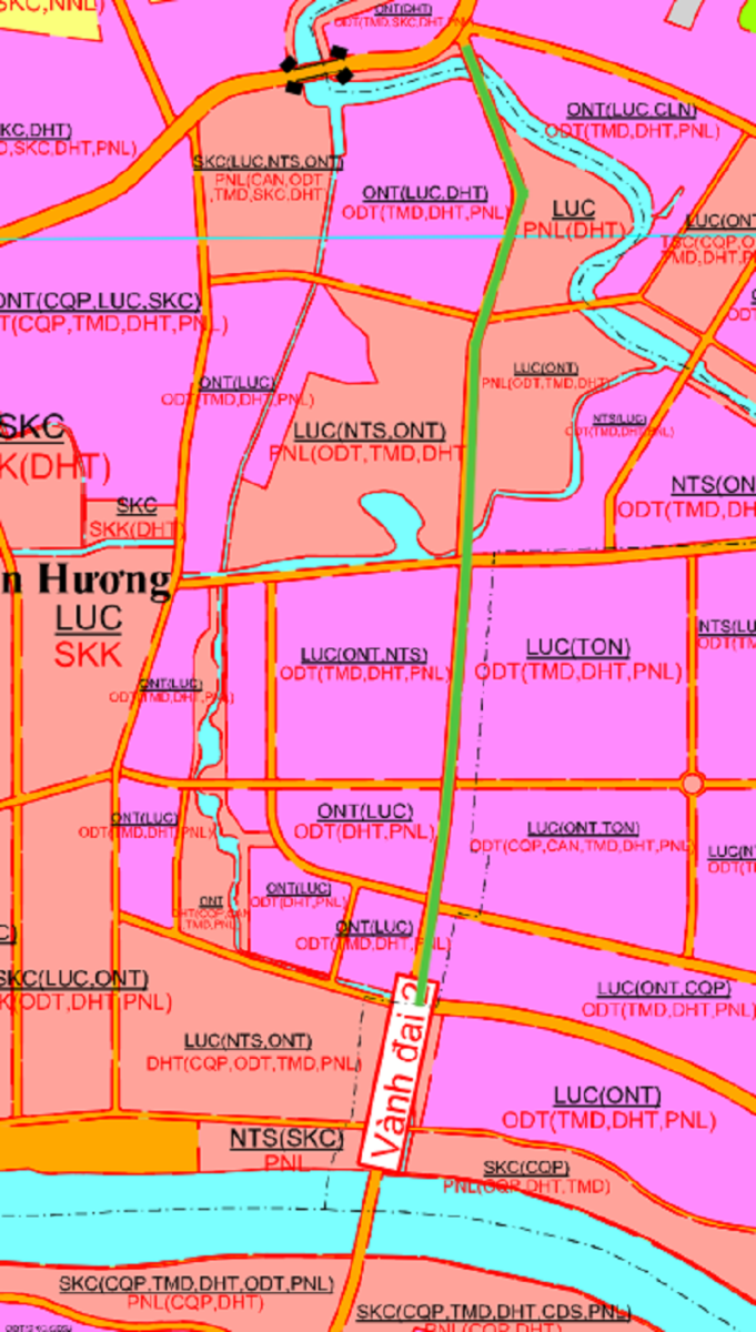Bản đồ quy hoạch đường Vành đai 2 tại phường Thiên Hương, Hải Phòng