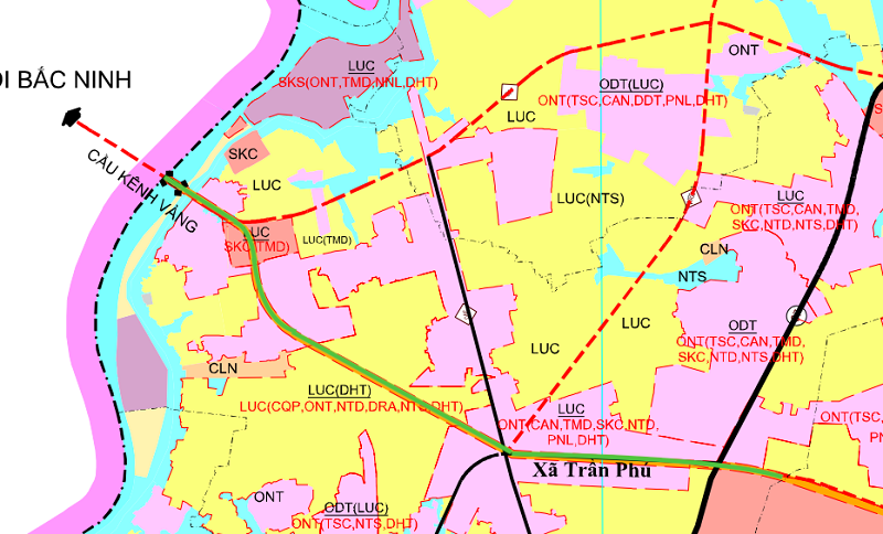 Bản đồ quy hoạch đường mới tại xã Trần Phú