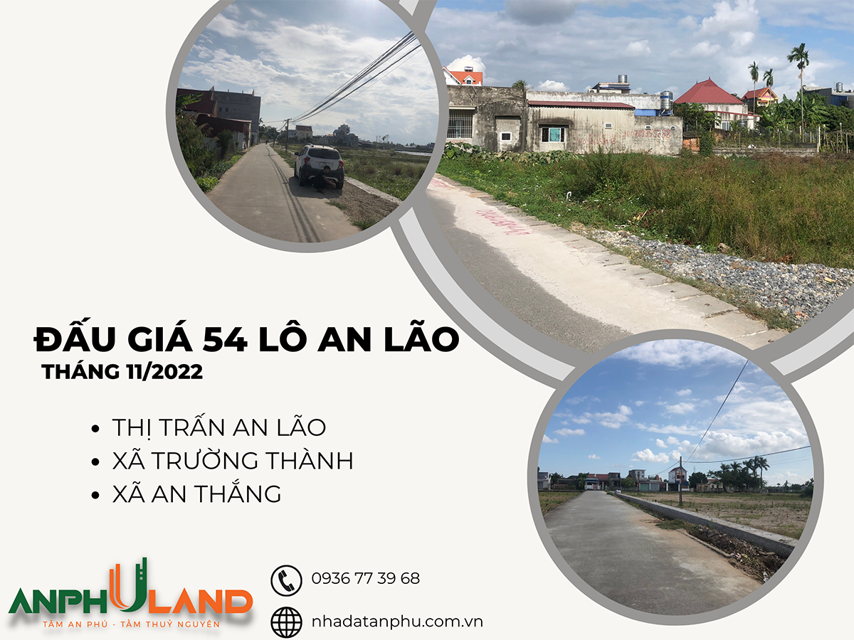 Thông báo đấu giá 54 lô đất tại huyện An Lão, Hải Phòng tháng 11/2022