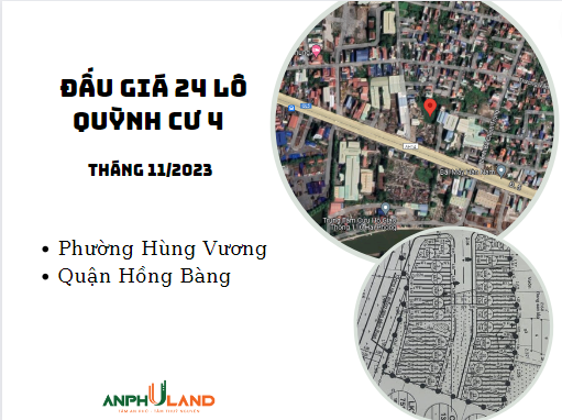 Thông báo đấu giá 24 lô đất tại Quỳnh Cư 4, Hùng Vương, Hồng Bàng tháng 11 năm 2023
