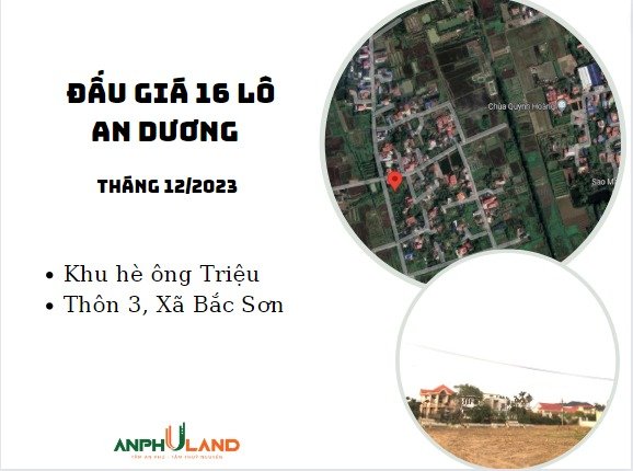 Thông báo đấu giá 16 lô đất tại khu hè ông Triệu, thôn 3, Bắc Sơn, An Dương, Hải Phòng