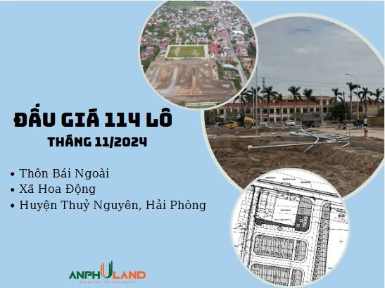 Thông báo đấu giá 114 lô đất thôn Bái Ngoài, Hoa Động, Thủy Nguyên, Hải Phòng