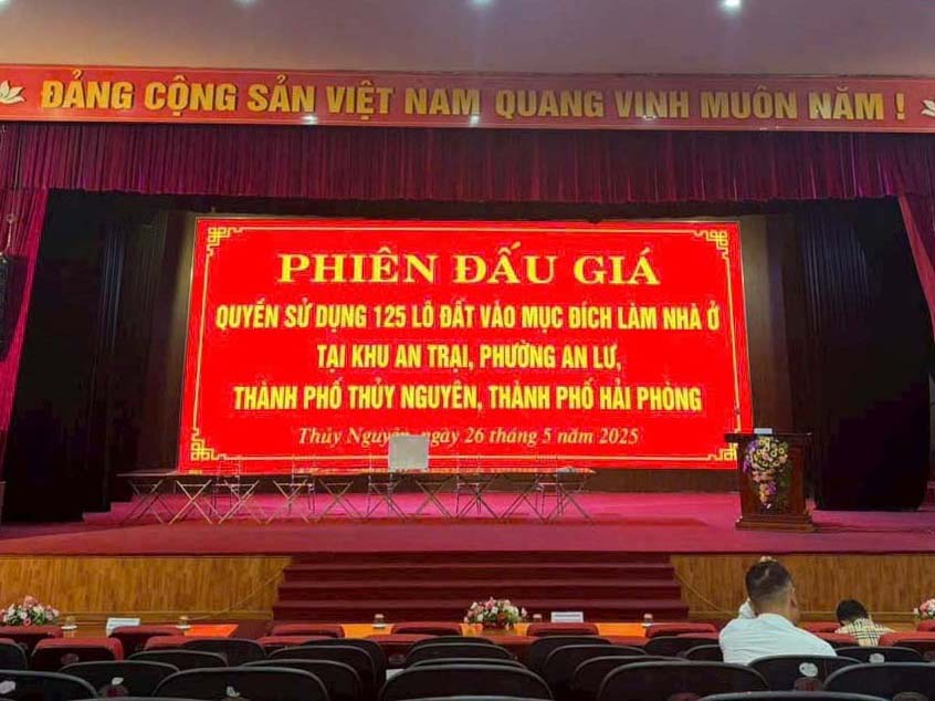 Kết quả trúng Đấu giá 125 lô tại Khu An Trại, Phường An Lư, TP Thuỷ Nguyên, Hải Phòng tháng 05 năm 2025