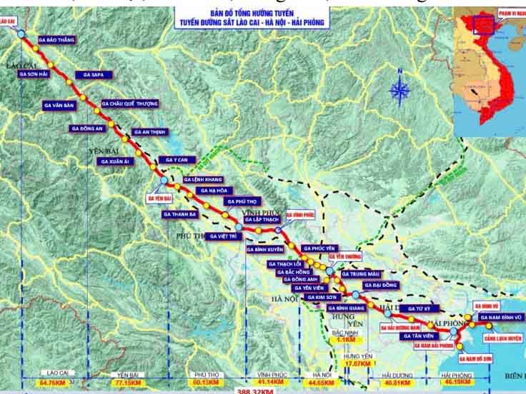 Thực hiện phân chia Dự án đầu tư đường sắt Lào Cai - Hà Nội - Hải Phòng