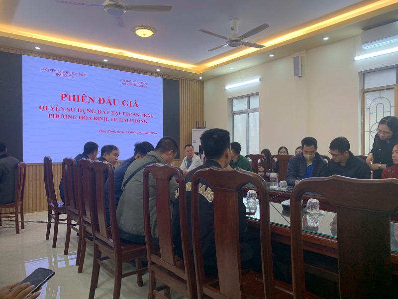 Kết quả trúng đấu giá 11 lô đất tại thôn An Trại, An Lư (nay thuộc TDP An Trại, phường Hoà Bình), TP Hải Phòng tháng 1 năm 2026