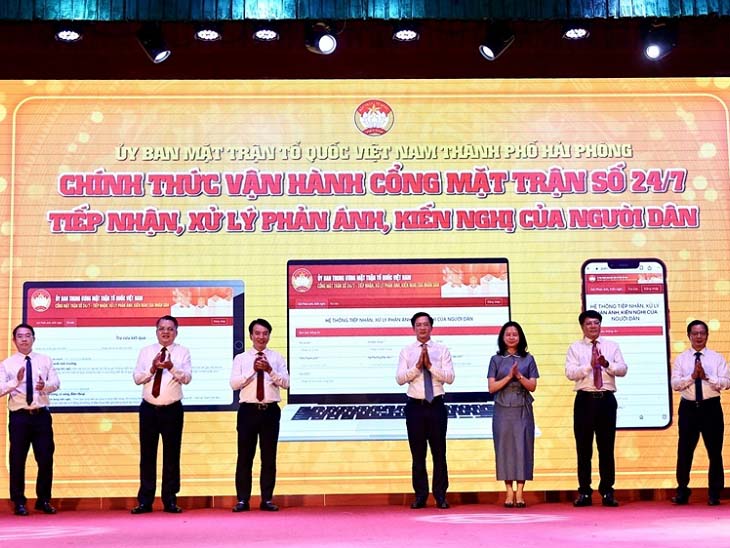 Hải Phòng vận hành Cổng Mặt trận số 24/7 tiếp nhận phản ánh của người dân