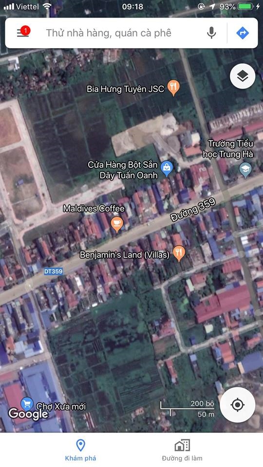 Bán lô đất vuông vắn xã Trung Hà 400m2 gần chợ  Xưa mới