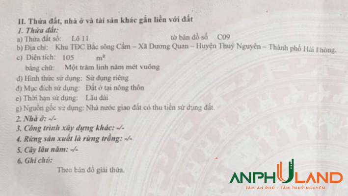 Cần bán siêu phẩm dự án TĐC Bắc Sông Cấm Khu C, Dương Quan, Thuỷ Nguyên, Hải Phòng