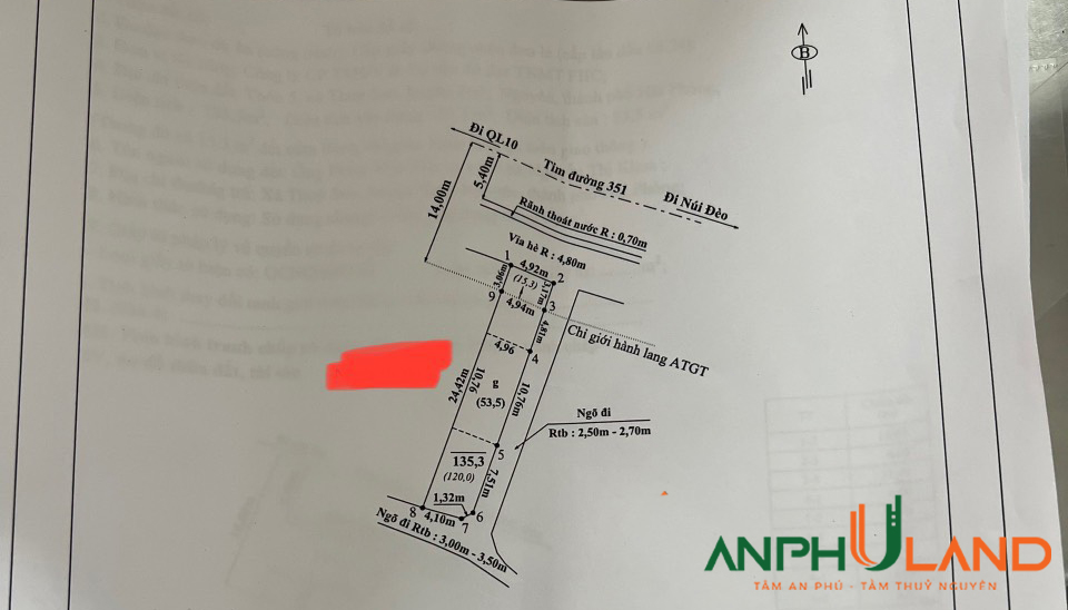 Cần bán lô đất mặt đường 351 Thuỷ Sơn, Thuỷ Nguyên, Hải Phòng