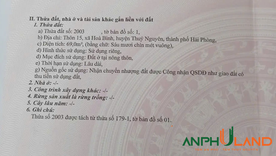 Cần bán siêu phẩm tại thôn 15 Hoà Bình, Thuỷ Nguyên, Hải Phòng