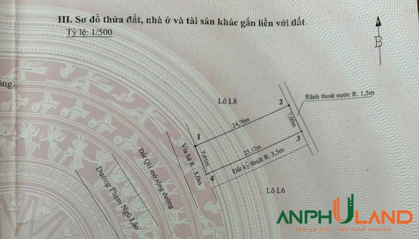 Bán lô đất tuyến chính đối diện Công ty Phong Mậu, Khu đấu giá Ngũ Lão, Thuỷ Nguyên, Hải Phòng