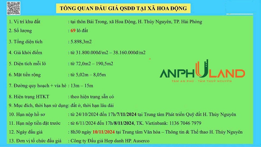 Tư vấn đất đấu giá Bái Trong, Hoa Động, Thuỷ Nguyên, Hải Phòng