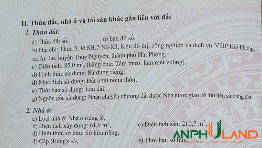 Cần bán căn Shophouse Bellhomes 02 - 05, khu Vsip Thuỷ Nguyên, Hải Phòng