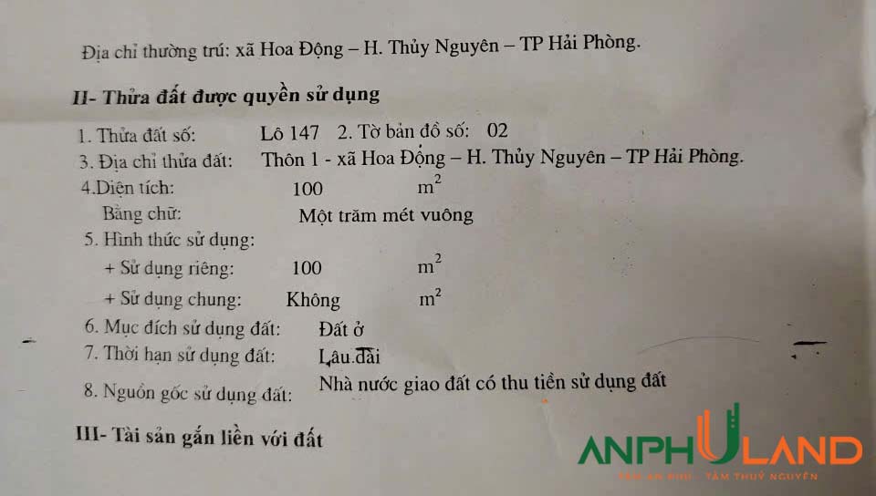 Hàng hiếm tại Chung cư Huê, Hoa Động, Thuỷ Nguyên, Hải Phòng