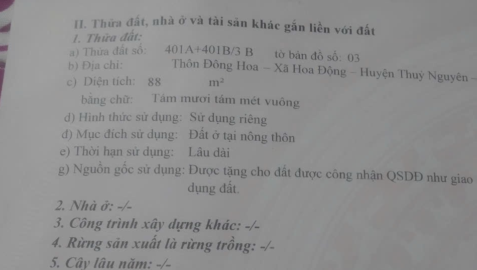 Chủ cần bán gấp lô đất tại Thôn Đông Hoa, Hoa Động, Thuỷ Nguyên, Hải Phòng