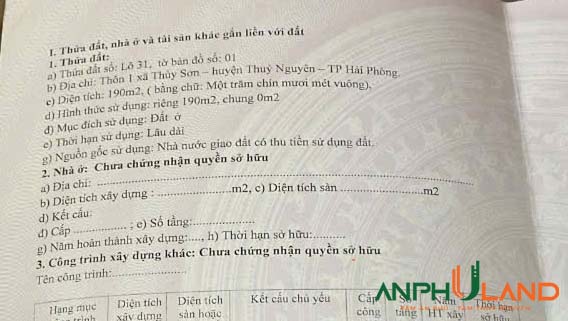 Cần bán lô biệt thự ngay khu phân lô Đống Quán, Thủy Sơn, Thủy Nguyên, Hải Phòng