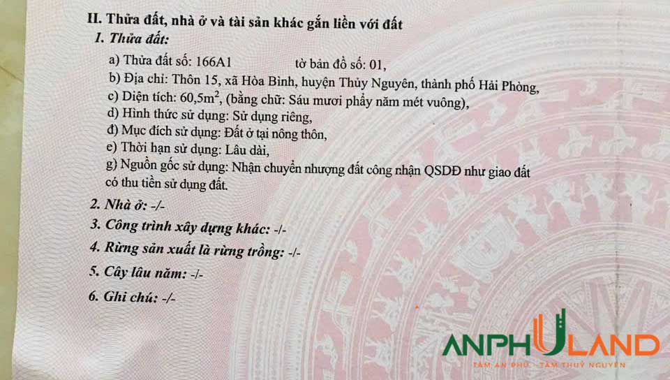 Hạ giá bán gấp lô góc trục đường liên thôn tại Hà Phú, Hòa Bình, Thuỷ Nguyên, Hải Phòng 