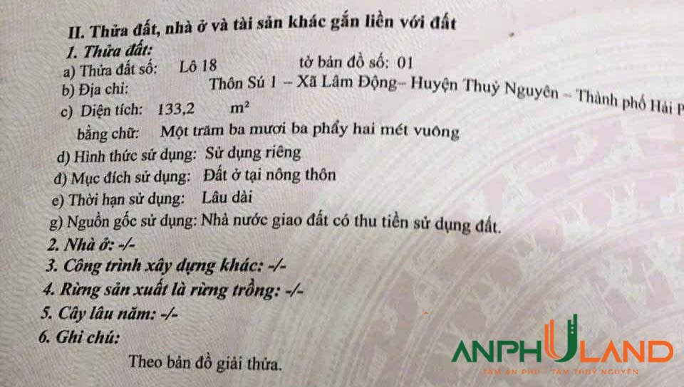 Chính chủ bán lô 18 khu phân lô Vườn Ổi, phường Hoàng Lâm ( xã Lâm Động), TP Thủy Nguyên