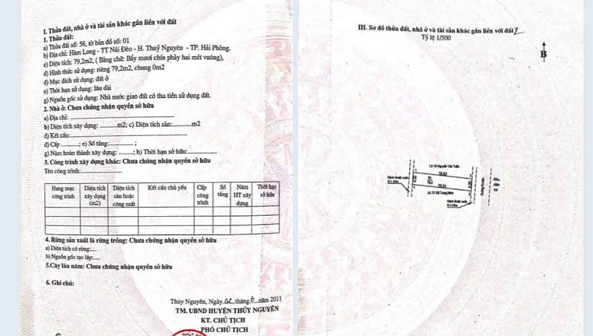 Bán lô đất TDP Hàm Long, Phường Thủy Đường ( Núi Đèo), TP Thủy Nguyên, Hải Phòng