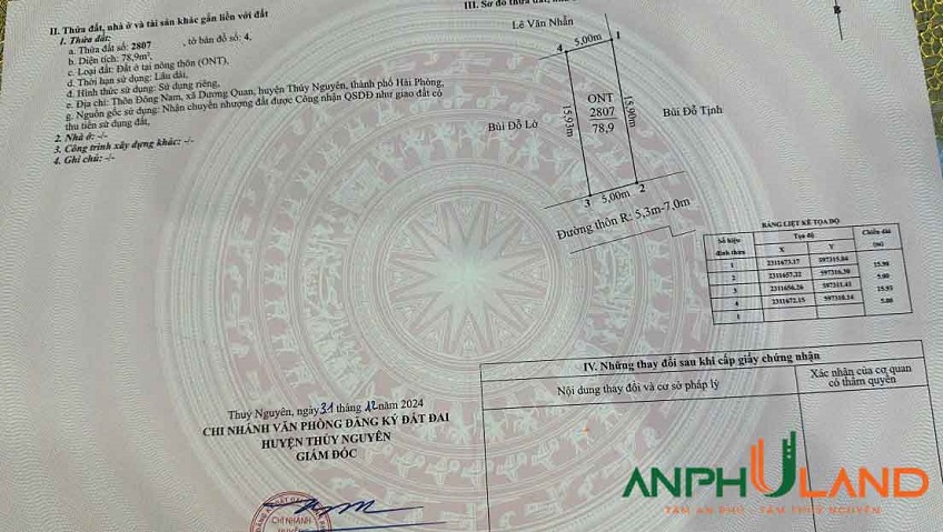 Cần bán lô đất siêu đẹp Trung Tâm Phường Dương Quan, TP Thủy Nguyên, Hải Phòng