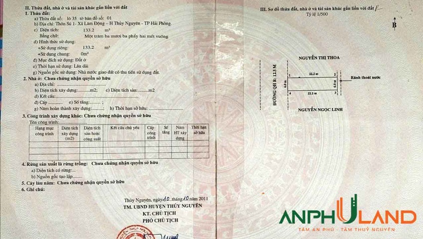 Cần bán lô đất phân lô Vườn Ổi, Phường Hoàng Lâm, TP Thủy Nguyên, Hải Phòng