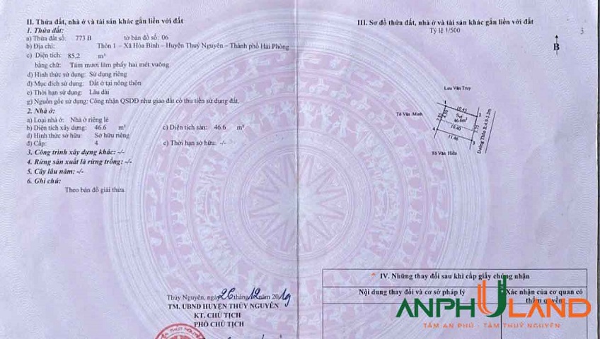 Cần bán lô đất đẹp phường Hòa Bình, Thành Phố Thủy Nguyên, Hải Phòng