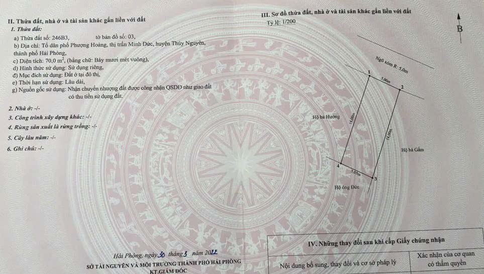 Chỉ 9xx triệu sở hữu ngay lô đất trung tâm phường Minh Đức, TP Thuỷ Nguyên, Hải Phòng