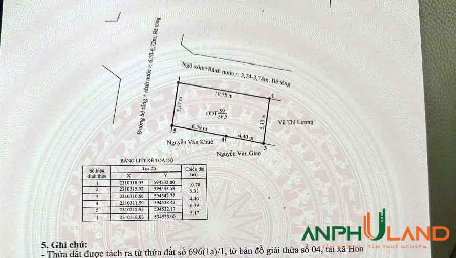 Cần bán lô đất mặt đường liên thôn phường Hoa Động, TP Thủy Nguyên, Hải Phòng