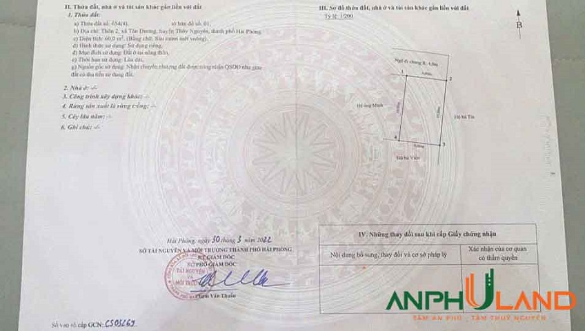 Cần bán lô đất đẹp phường Dương Quan, TP Thủy Nguyên, Hải Phòng