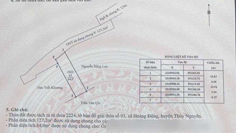 Bán lô đất trung tâm phường Hoàng Lâm (Hoàng Động), TP Thuỷ Nguyên, Hải Phòng