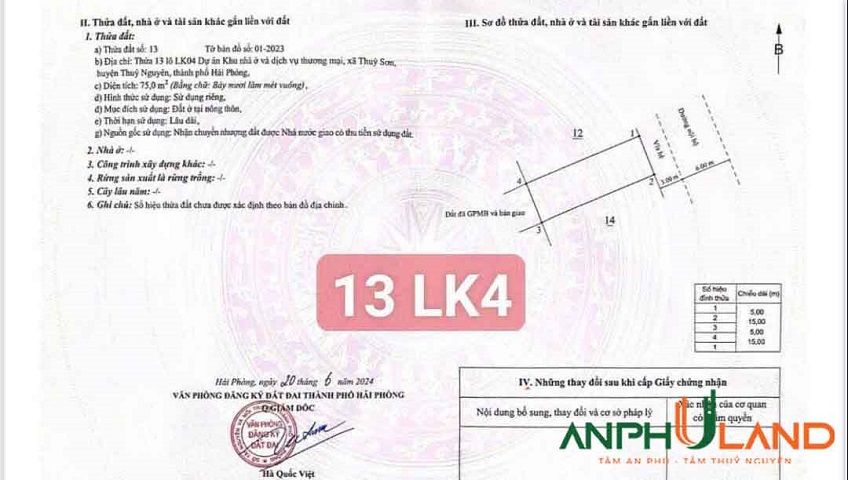 Chính chủ gửi bán 2 lô 75m2 Khu Tân Quang Minh, Phường Thủy Đường, TP Thủy Nguyên