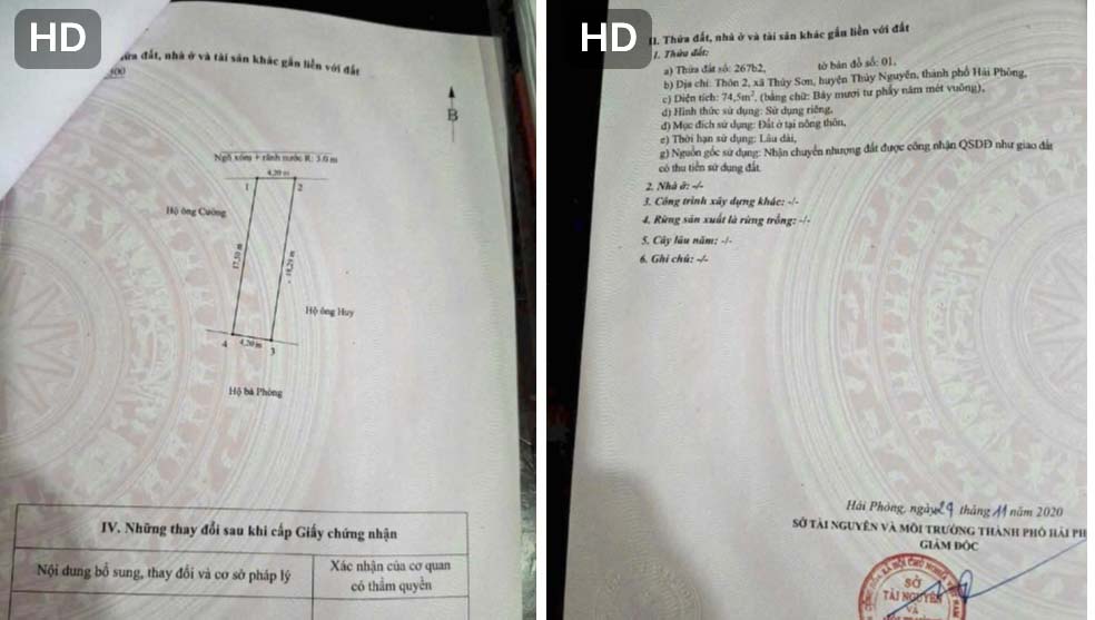 Bán lô đất sát KĐT Cửa Trại, phường Thuỷ Đường, TP Thuỷ Nguyên, Hải Phòng