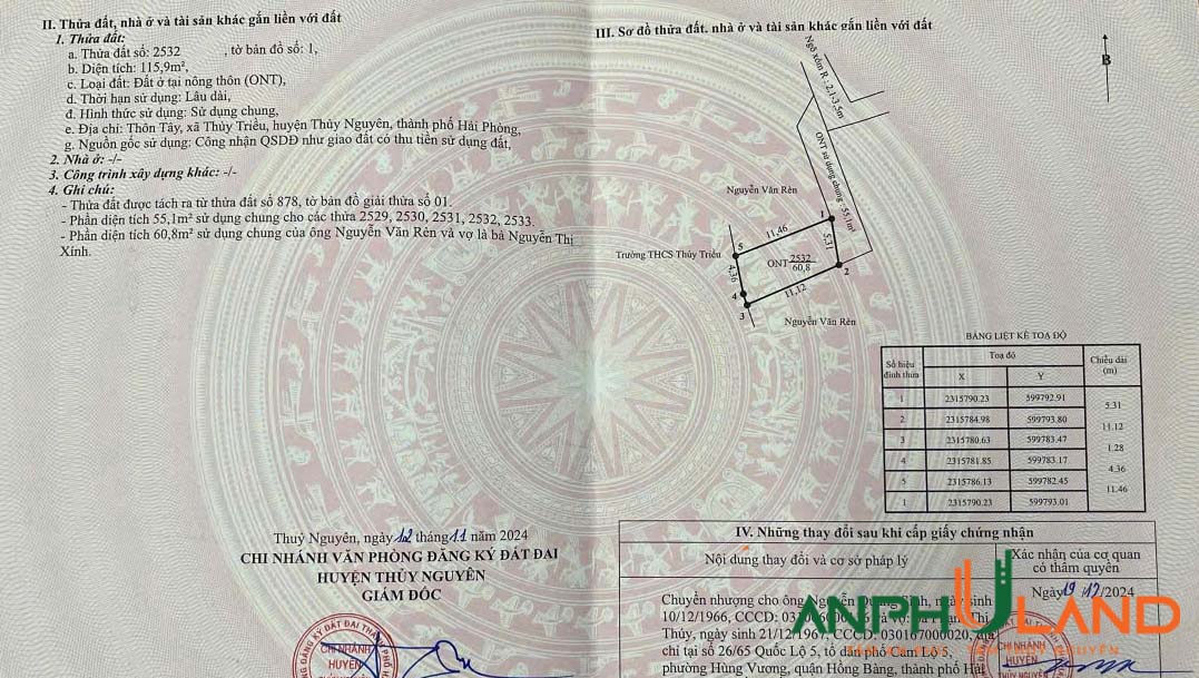 Bán nhanh lô đất đẹp tại phường Thuỷ Hà (Thuỷ Triều), TP Thuỷ Nguyên, Hải Phòng