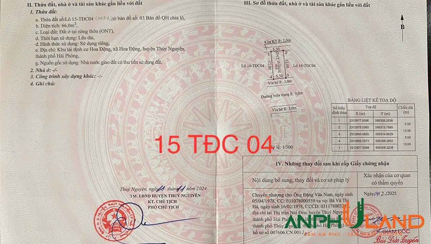 Cần bán siêu phẩm liền kề tái định cư Hoa Động, Phường Hoa Động, TP Thủy Nguyên