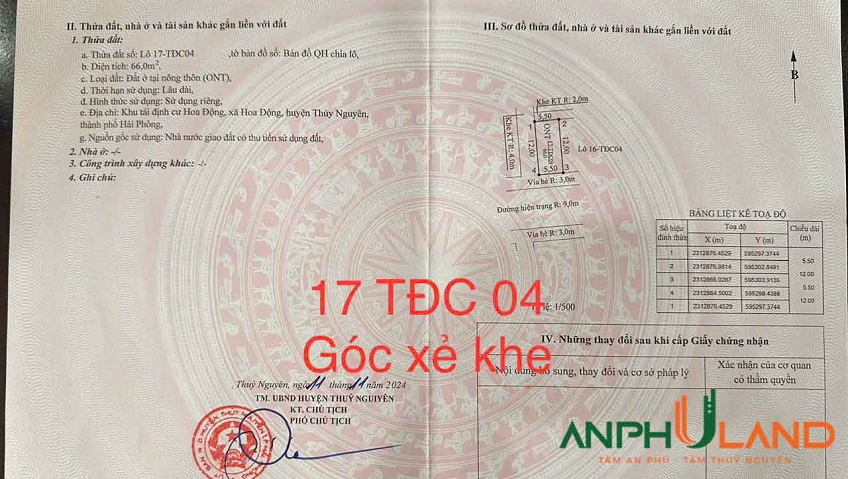 Cần bán siêu phẩm liền kề tái định cư Hoa Động, Phường Hoa Động, TP Thủy Nguyên