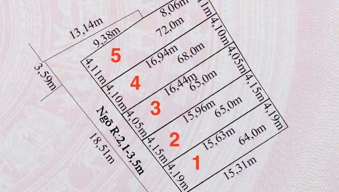 Chào bán 05 lô đất phường Hoàng Lâm ( xã Lâm Động), TP Thuỷ Nguyên, Hải Phòng