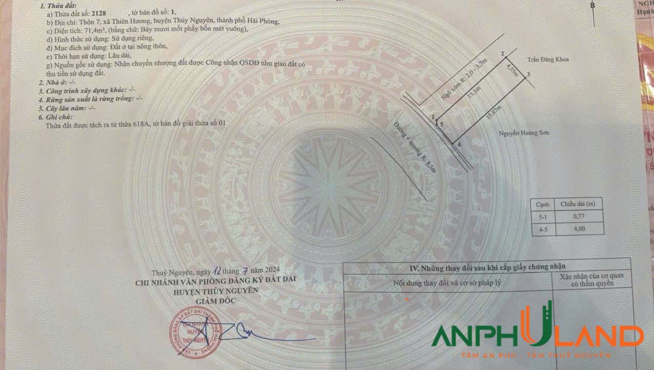 Chính chủ gửi bán lô góc tại phường Thiên Hương, TP Thuỷ Nguyên, Hải Phòng