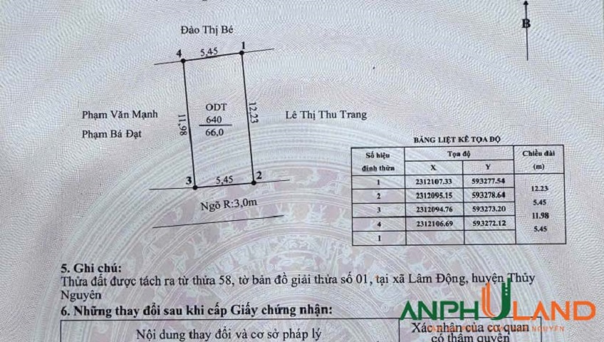 Bán lô hoa hậu phường Hoàng Lâm, TP Thuỷ Nguyên, Hải Phòng
