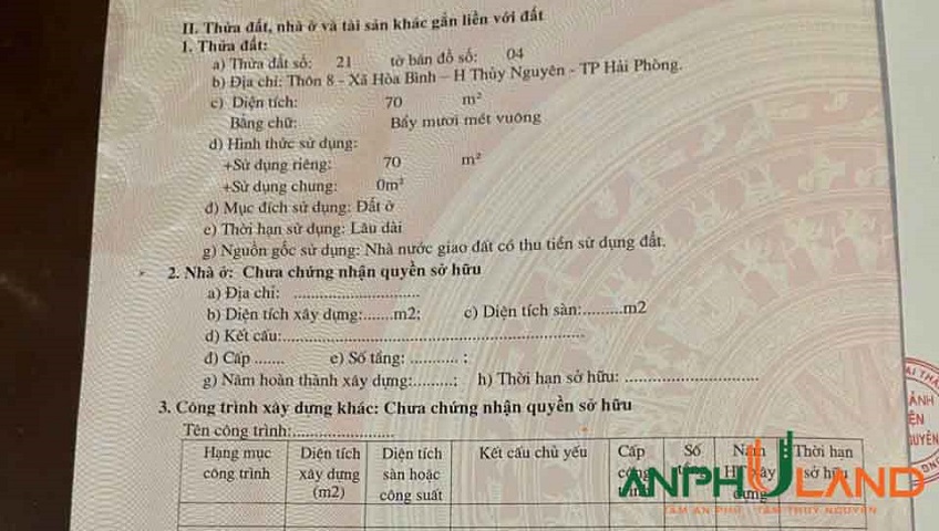 Chào bán lô đất mặt đường 359 C, Phường Hòa Bình, TP Thủy Nguyên, Hải Phòng