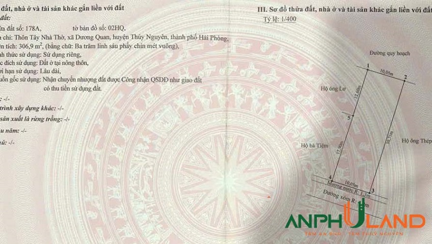 Chính chủ bán lô đất 2 mặt tiền Trung tâm Hành chính mới Thuỷ Nguyên, Hải Phòng