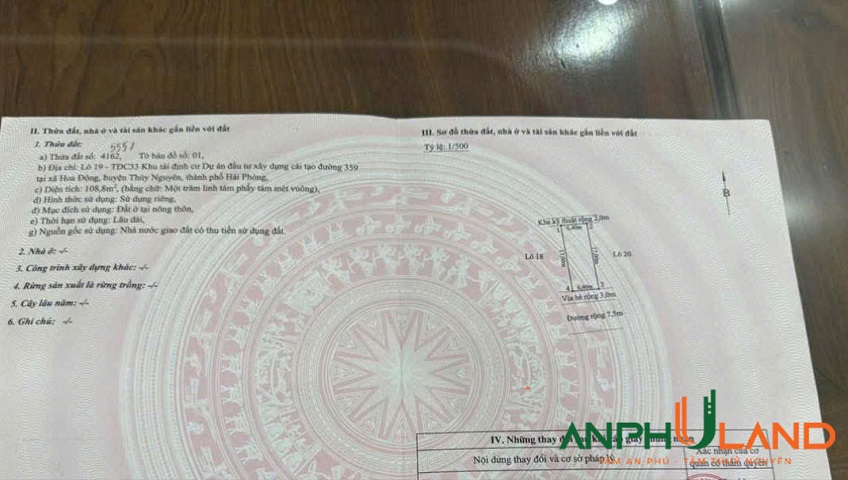 Cần bán siêu phẩm đẹp nhất khu TĐC Hoa Động, TP Thủy Nguyên, Hải Phòng